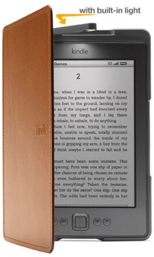 Amazon Kindle Lighted Leather Cover, Saddle Tan (will only fit Kindle