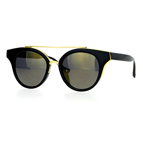 Womens Fashion Sunglasses Top Bar Round Cateye Butterfly Frame Mirror Lens2