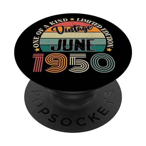 74 Años Vintage Junio 1950 74 Cumpleaños Retro PopSockets PopGrip Intercambiable