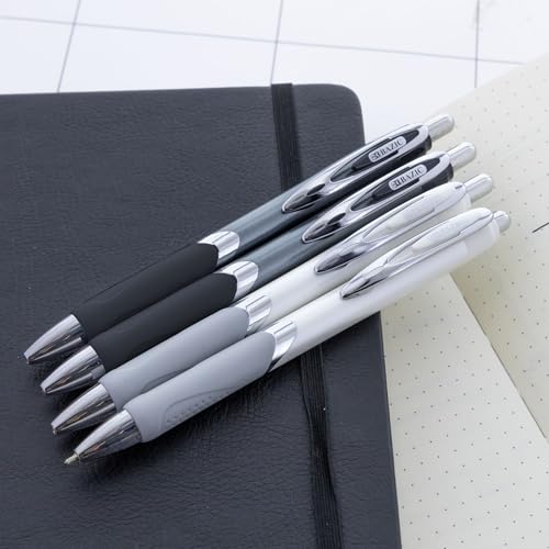 Bolígrafos retráctiles Bazic negro 1.0 mm, pack x2 miniatura 6