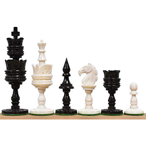 Royal Chess Mall 4.1" Lotus Series Hand Carved Chess Set-