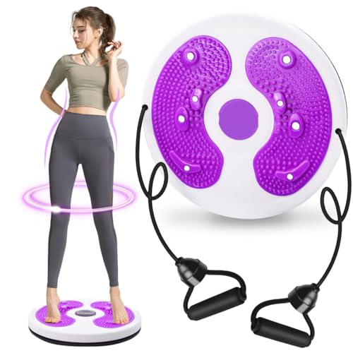Inicio Placa giratoria Fitness Belleza Cintura Abdomen Máquina adelgazante Máquina de entrenamiento de estómago Masaje de pies Placa lumbar interior Equipo de Fitness para Puede cargar 120 kg(Morado)
