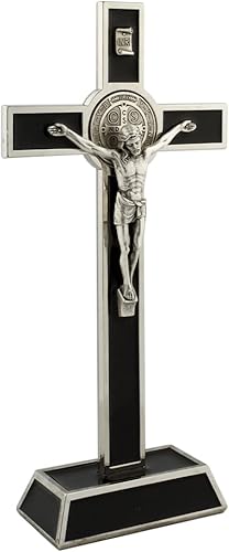 Miniatura 5 de Crucifijo de medalla de San Benito  Patrono de los Estudiantes  Decoración católica del hogar  Gran regalo para el bautismo, primera comunión, y