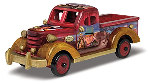 The Hamilton Collection John Wayne Pickup Truck Figurine: Freedom of The Open Road | Features John Wayne Iconography and Pickup Truck Handcrafted of Sturdy Solid Wood