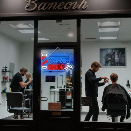 Image of Looklight Barber Shop Neon Sign Barber Pole Led Signs for Wall Decor Salon Station Neon Light Sign for Pole Hair Salon Accessories Business Store Supplies