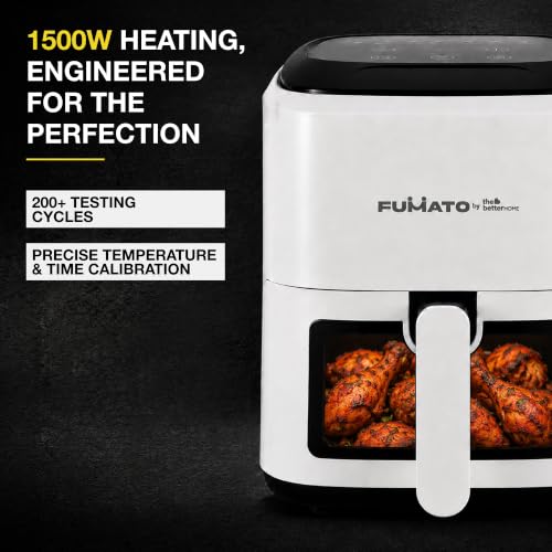Image of The Better Home Fumato 4.5L Digital Air Fryer, 1500W | Made for Indian Cooking | 7 Smart Presets | 360 Rapid Hot Air | Touchscreen | Viewing Window with Light | Recipe Book | 1-Year Warranty