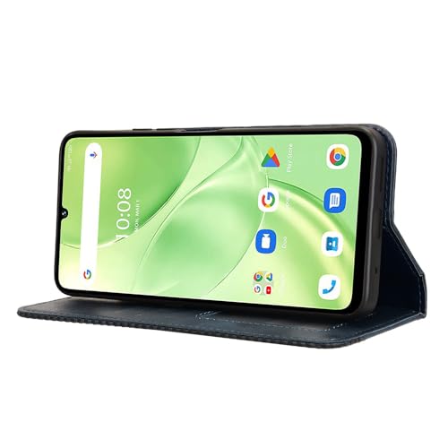 Coque Umidigi Note 90 portefeuille bleu pour déplacements quotidiens étui cuir rabat