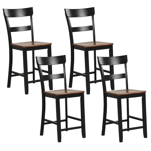 Giantex Wooden Bar Stools Counter Height Set of 4, 24.5