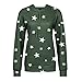 Sweat à capuche à manches longues pour femme Imprimé étoiles - Vert - L
