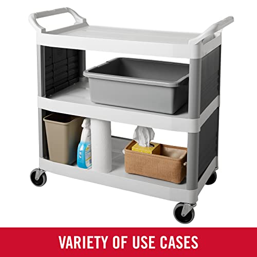 Image of Rubbermaid Commercial Products Standard Bus /Utility Box, 7-Gallon, Gray, Heavy Duty Plastic Restaurant Wash Basin /Dish Washing Tub for Kitchen Organization /Storage