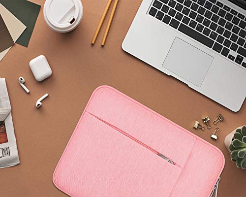 Image of Lacdo 15.6 Inch Laptop Sleeve Case Computer Bag for 15.6 inch Acer Aspire /Predator, Inspiron, ASUS ZenBook Pro 15 VivoBook, HP Pavilion, Lenovo IdeaPad 330, ThinkPad E590, Chromebook Water Resistant,Peach