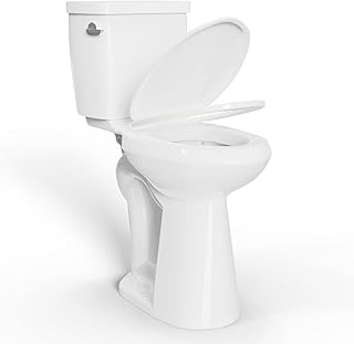 LM 21 Inch Extra Tall Toilets, Comfort Height Elongated 12 Inch Rough-in Two Piece Tall Toilet with Soft Close Seat | High Toilets For Seniors & Tall People & Disabled