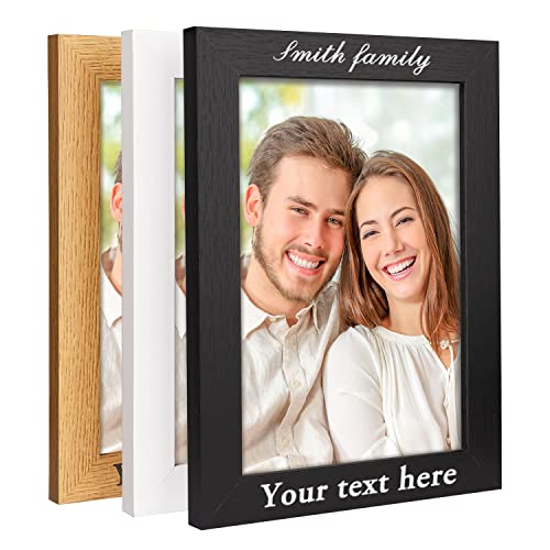 Culivis Custom Picture Frame Personalized Frame Gifts For Men Women Tabletop Wall Wood Frame Engraved Frame Customize Your Text (4X6, 5X7In Horizontal Vertical) #TOP5