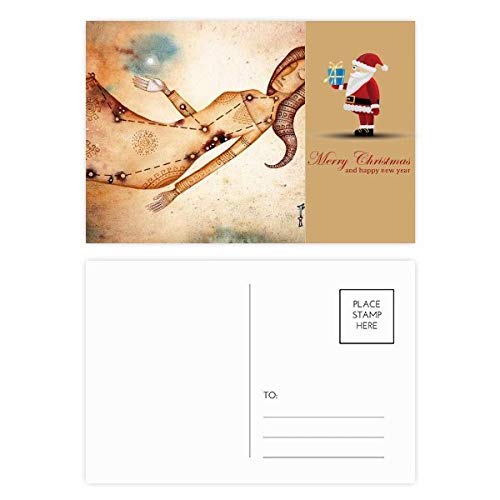 Cartes postales Constellation Vierge Père Noël illustration premium