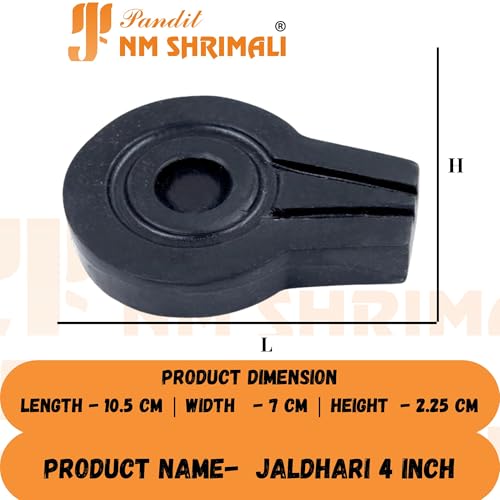 Image of PANDIT NM SHRIMALI Jaldhari for Shivling Narmadeshwar Narmada Stone Black 4 Inch | Jaladhari Yoni Base, Lingam Holder, Jaldhara for Home Puja