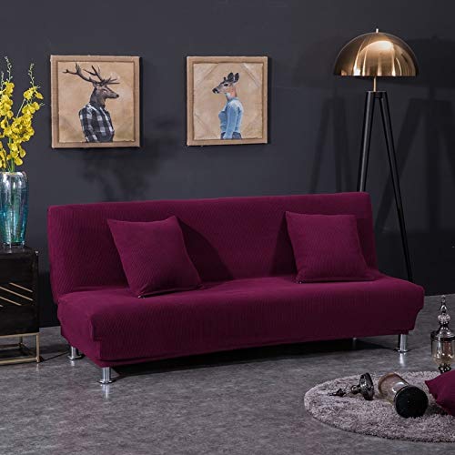 Stretch-Sofabezug ohne Armlehnen, faltbarer Futon-Schonbezug, Couchüberwurf für Zuhause, passend für 120–150 c ...