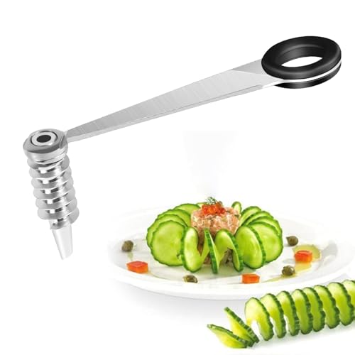 Image of Piranha Spiral Cutter, Stainless Steel Spiral Cutter for Potato Cucumber Carrot Onion and Vegetable, Practical Kitchen Gadgets