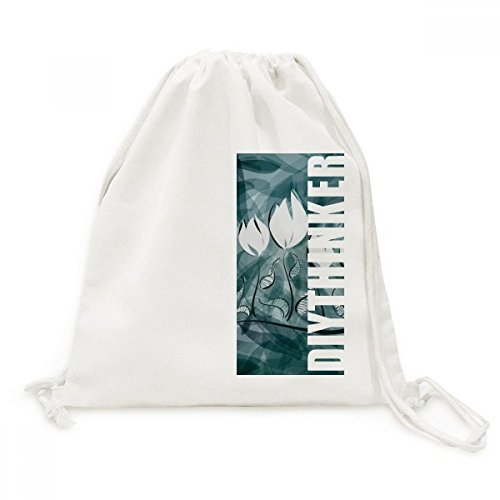 Voyage Sacs Toile Drawstring Backpack Fleur Plante Légère Grand Volume