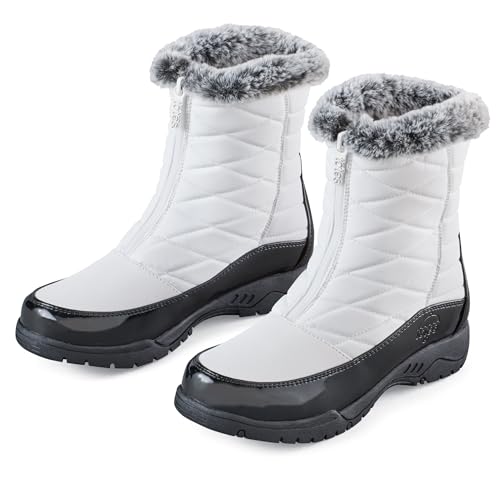 Collections Etc Totes� Ladies Quilted Waterproof Calf-Length Zip-Front Boots with Plush Lining