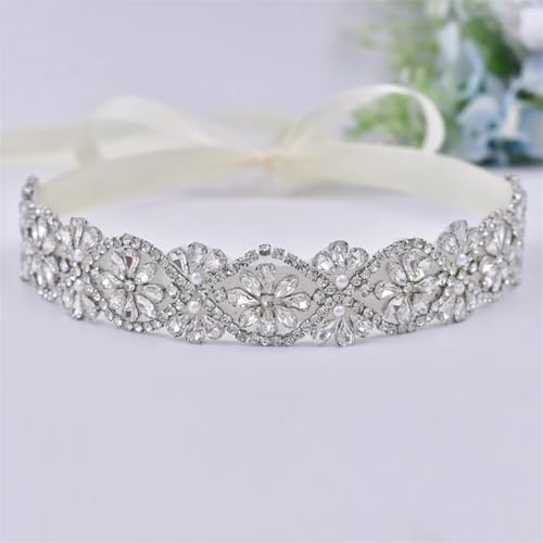 Silver Rhinestone Belt, Women's Formal Accessory, Applique Bridal Wedding Belt4