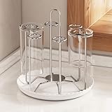 グラススタンド （トレー付き） グラスホルダー コップ水切り グラス乾燥用 6個