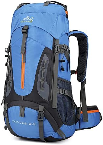 DADAYIYO 70L Large Capacity Waterproof Ultralight Hiking Backpack ,Outdoor Sport Travel Daypack for Climbing Camping (Sky Blue), 27.6*13*9.4 inch (2201)