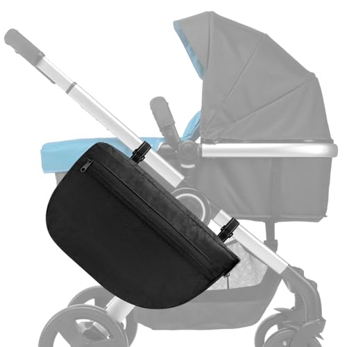 Image of Accmor Insulated Side Sling Stroller Saddle Bag Organizer, Universal Stroller Organizer, Stroller Bag Caddy Organizer, Black