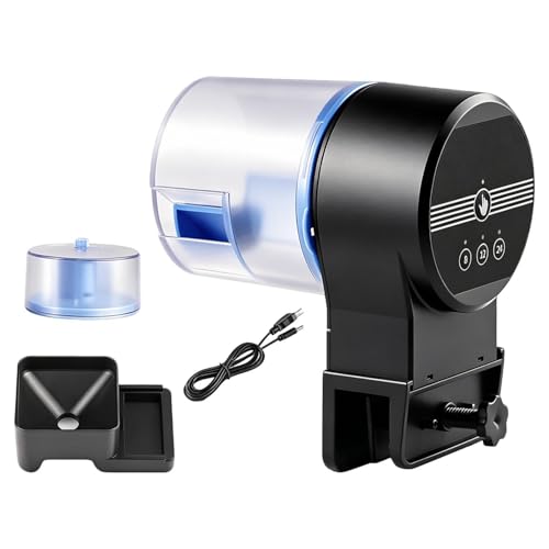 Distributeur Automatique De Nourriture pour Poissons | Rechargeable avec 3 Modes Et Minuteur - Mangeoire pour Tortues Et Poissons Combattants,Idéal Maison...