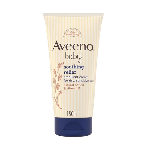Aveeno Baby Soothing Relief Emollient Cream (1x 150ml) Gentle and Nourishing Moisturiser for Very Dry and Irritated Baby Skin Dermatologist Recommended for Daily Use