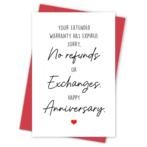 BINVASDS Funny Wedding Anniversary Card Gifts for Him Her, Humorous