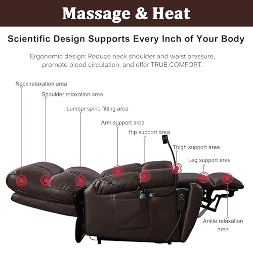 Sillón eléctrico reclinable con masaje y calefacción miniatura 3