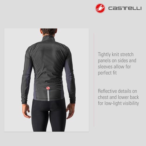 CASTELLI Herren Squadra Stretch Jacket Jacke, Hellschwarz/Dunkelgrau, M