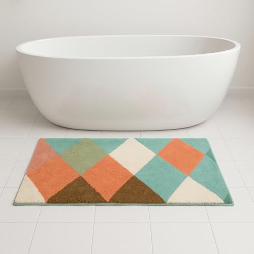 Image of Luxe Home Super Soft Canada Diamond Bath Mat Non-Slip Machine Washable Bathroom Mat for Home, Bedroom and Living Room (40x60 cm) - Pack of 1