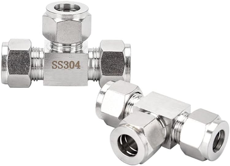 304 Stainless Steel Compression Tee, 1" OD 3 Ways Connector Tube Fitting, Pack of 1