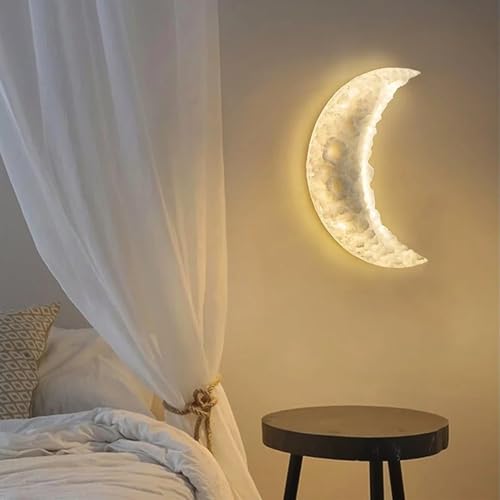 Image of Groeien 10W | 3 Color Crescent 3D Half Moon Wall Sconce Decor Wall Light for Bedroom Living Room Corridor Lighting Fixtures Wall Mount(Warm+Natural+Coolwhite)(Crescent Moon, 1, Count)