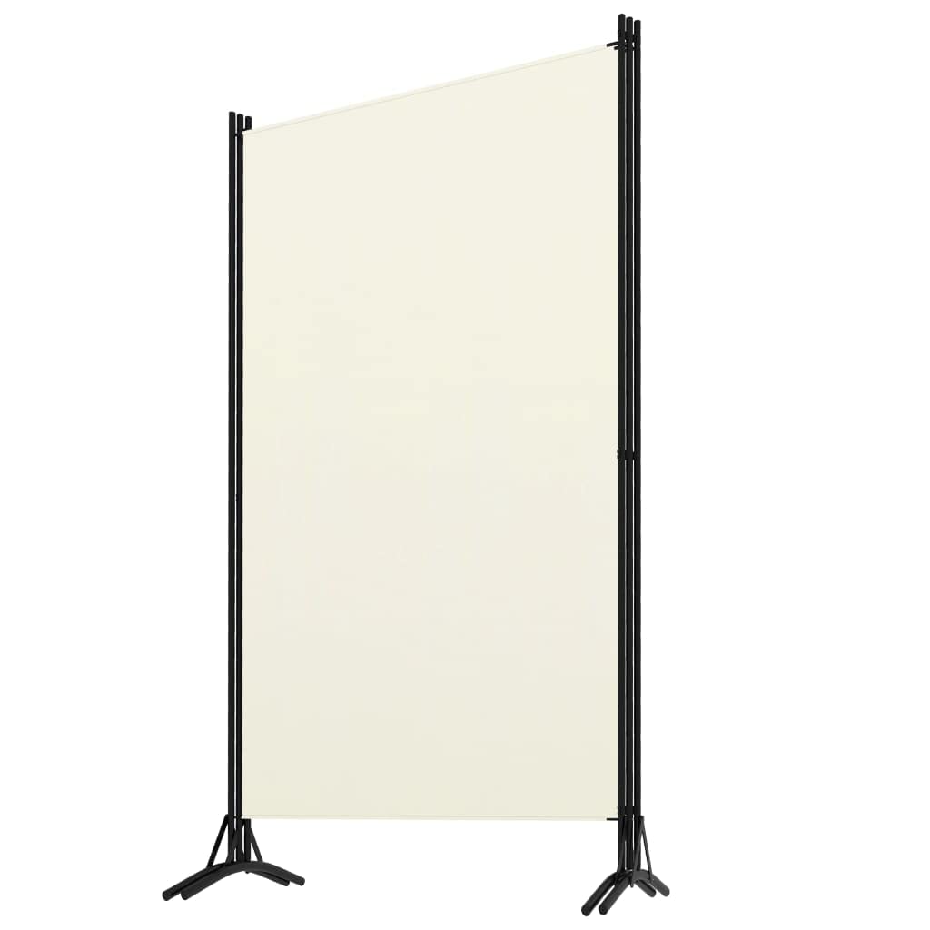 Paravento a 3 Pannelli,Separè paravento Pannello Divisore per la Stanza con Piedini Stabili Per patio, ufficio, casa, ospedale Bianco Crema 260x180 cm
