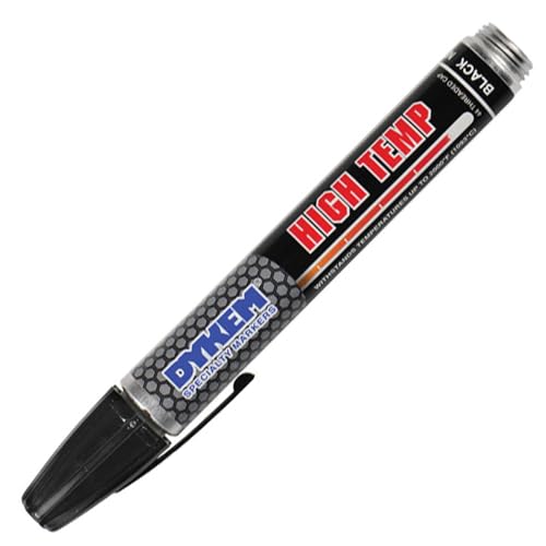 Dykem High Temp Fusing Pen - Black - Medium Point - Works on Glass, Ceramics, and More