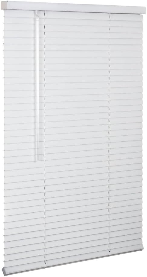 LOTUS & WINDOWARE Cordless 1 Aluminum Mini Blind 46 Wide x 60 Long, White, Room Darkening Metal Indoor Window Blinds for Home and Office