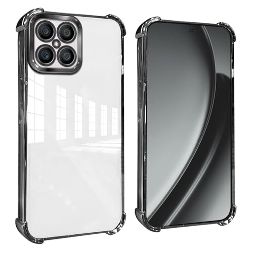 GOGME Funda para Huawei Honor X8 4G Esquinas Reforzadas con Protector Cámara Carcasa/TPU Anti - Arañazos Antigolpes Suave Clara Design - Negro