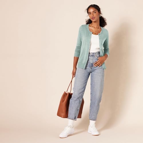 image for Amazon Essentials Women's Lightweight Crewneck Cardigan Sweater (Avail