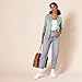 Amazon Essentials Women's Lightweight Crewneck Cardigan Sweater (Available in Plus Size), Sage Green Heather, Small