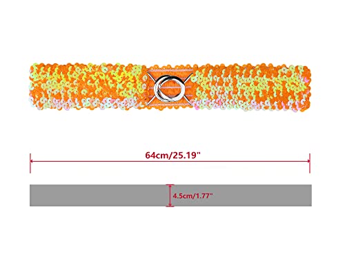 Allegra K Womens Skinny Elastic Waist Belts Sequins Decor Stretchy Belts for Dresses 2PCS3