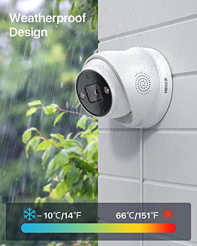 Image of ZOSI 4K Outdoor PoE Surveillance Camera, 8MP Waterproof Security Camera, Color Night Vision, People /Vehicle Detection, Two-Way Audio