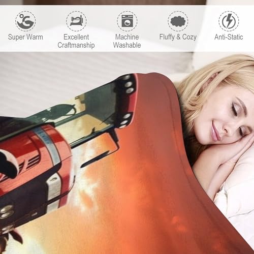 Manta de forro polar de tractor 130x150 cm cálida para cama y sofá 6