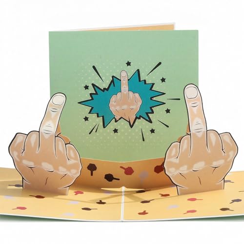 Funny 3D Middle Finger Pop Up Card
