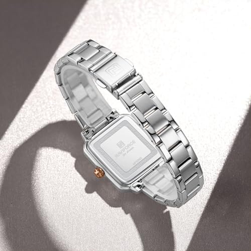 NAVIFORCE Gold Watches for Women,Ladies Dress Waterproof Wrist Watch,Square Case Roman Dial — view 4