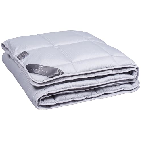 FAM Home Couette 200x220 en Seersucker Lavable Hypoallergénique Gris, Certifiées Oeko-Tex Standard 100, Texture gaufrée agréable I Couette 2 Personne 220x200 Cover