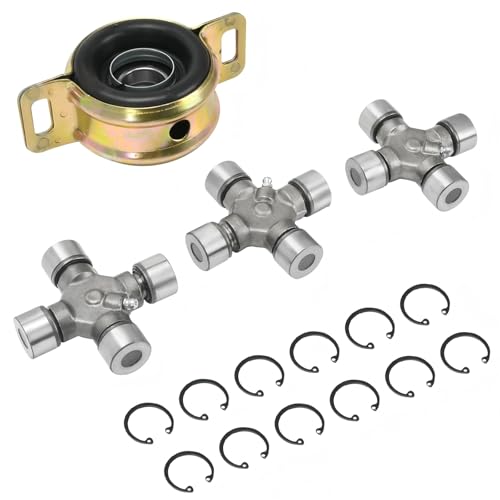 Driveshaft Center Support Bearing & U-Joint Kit for Toyota Tacoma 20052015 2WD 4WD, 37230-0K040, 372300K040, 5-1203X, 5-213X Replacement Driveline Support Assembly, 20Cr Steel Material