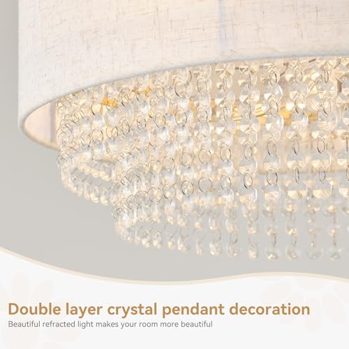 Phrylix 20" Gold Fandelier Ceiling Fans with Lights, Crystal Boho chandelier Ceiling Fan with Light Remote Control, 6-Speed for Bedroom, Living Room, Nursery by Phrylix - Used condition - Image 2