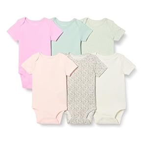 Amazon Essentials Unisex Babies’ Short-Sleeve Bodysuits, Multipacks